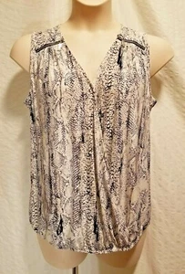 INC Mujer Talla 0X Cremallera Sin Mangas Cuello en V Estampado de Animales Prenda para el torso Blusa Camisa $69 - Imagen 1 de 6
