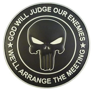 GOD WILL JUDGE OUR ENEMIES PVC DEVGRU GITD glow dark ALL BLACK hook patch - Picture 1 of 8