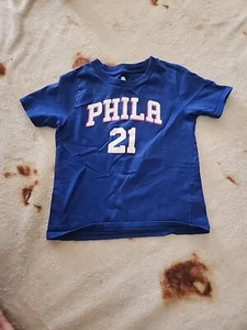 Embiid Philadelphia Boys Blue Tee Shirt Size 4T NBA brand - Picture 1 of 3