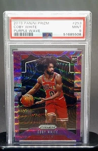 Panini PrizmBB 2019🏀Coby White RC #253 Prizm Purple Wave Bulls PSA 9💎🎖📈🐣 - Bild 1 von 2