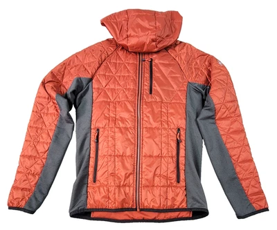 Jaqueta masculina Smartwool tamanho pequeno preta/coral *corbet duplo 120 com capuz* acolchoada - Imagem 1 de 4