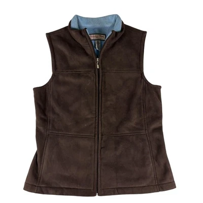 Jamaica Bay Vest Womens Small Brown Full Zip Fleece Lined Outdoor Layer Casual - Image 1 of 4