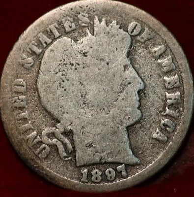1897-S San Francisco Mint Silver Barber Dime - Image 1 of 2