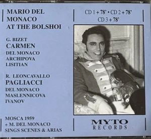 Del Monaco at the Bolshoi (Russian/Italian): Carmen (Arkhipova)/Pagliacci. 3CD - Bild 1 von 3