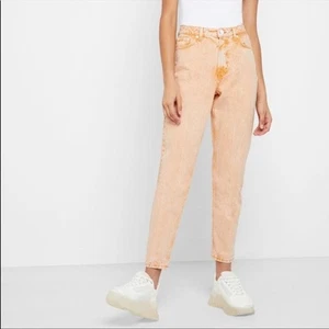 NEU TOPSHOP Mom High Waist Tapered Leg Jeans Gr. 28 Orange Acid - Bild 1 von 15