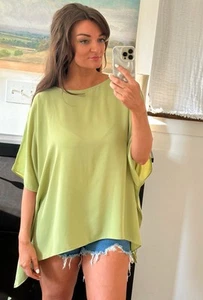 New York & Company Size S/M Pastel Green Poncho Blouse  - Picture 1 of 6