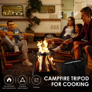 Cast Iron Open Camping Tripod Heat Resistant Fire Cooking Stand for FaNVF - Picture 1 of 11