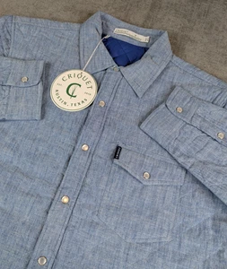 NWT Criquet Shirt Jacket Mens M Chambray Quilted Pearl Snap Insulated Shacket - Picture 1 of 7