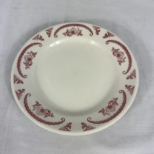 Vintage Homer Laughlin Dessert Plate HLC962 Red White Floral Restaurant Ware - Picture 1 of 5