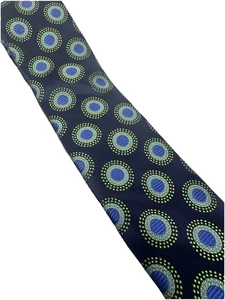 TED BAKER Herren Krawatte 100% Seide DESIGNER Krawatte Blau Grün Geometrische Punkte Krawatte - Bild 1 von 8