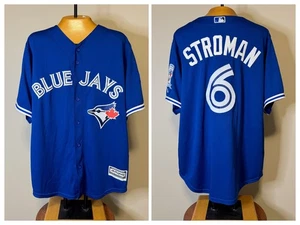 Majestic Toronto Blue Jays Marcus Stroman Baseball Jersey #6 MLB 40th Season Lrg - Picture 1 of 13
