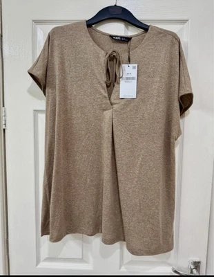 Yours Clothing tie neck jersey tunic top size 16 - Image 1 of 4