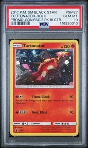 Tarjeta promocional 2017 PSA 10 Pokemon SM27 Turtonator Holo Black Star Guardians Rising - Imagen 1 de 2