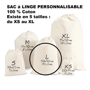 WÄSCHTASCHE zum personalisieren WÄSCHE Kinderkleidung Größe L mittleres Modell - Bild 1 von 2