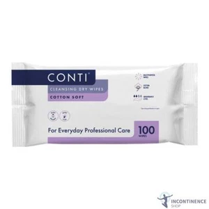 1x Conti Cotton Soft Patient Cleansing Dry Wipes - 30cm x 28cm - Washing Aid - Picture 1 of 3