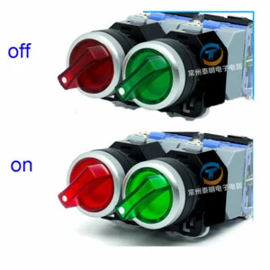 22mm Illuminated On/off Latching Knob Cam Rotary Switch 2 Position NO+NC 440V10A - Picture 1 of 10