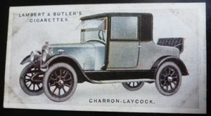 1923 Lambert & Butler's Tobacco Card Motor Cars #29 Charron-Laycock VG/EX - Picture 1 of 2
