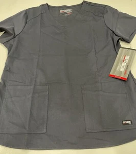 Greys Anatomy- Women's Steel Gray Short Sleeve Scrub Shirt- Size XL - Picture 1 of 2
