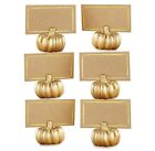 Kate Aspen Fall Decor Mini Gold Pumpkin Place Card Holder (Set of 6), Perfect...