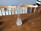 Vintage clear art glass single stem vase with 