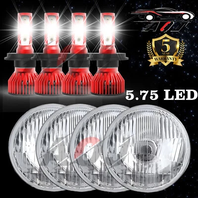 Faros LED halo de haz alto bajo de 5,75" 4 piezas para Mercedes-Benz 380SL 450SL 560SL Foto 1 de 4