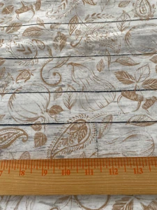 Fall design cotton print fabric/leaves,acorns,corn, paisley 2 yds x 44" - Picture 1 of 2
