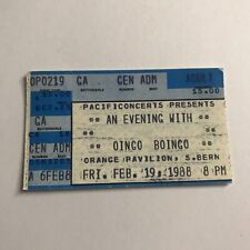 Oingo Boingo Danny Elfman Orange Pavilion CA Concert Ticket Stub Vintage 1988