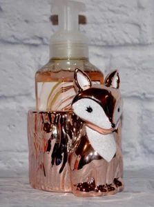 BATH & BODY WORKS GLITTERY FOX FOAMING HAND SOAP TREE STUMP HOLDER SLEEVE new - Picture 1 of 11