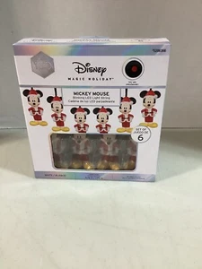 Disney Magic Holiday Christmas Mickey Mouse Blinking LED 6 Light String New 2023 - Picture 1 of 2