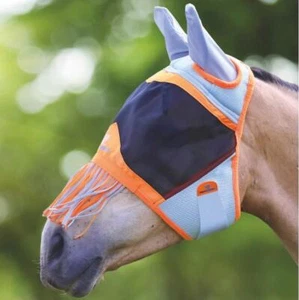Shires FlyGuard Pro Air Motion Fly Mask with Ears and Fringe - Orange - Picture 1 of 1