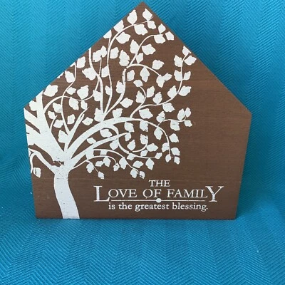 THE LOVE OF FAMILY Saltbox Willow Tree Plaque Wall Art Shelf Sitter ❤️sj10m1 - Image 1 of 4