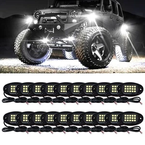 20 Pods White Rock Lights 6000K Bright Underglow Light for Trucks UTV ATV SUV - Picture 1 of 12