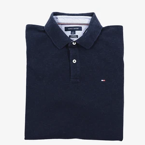 Polo Tommy Hilfiger Calce Clásico Piqué Para Hombre Mediano 100% Algodón Azul Marino - Imagen 1 de 10