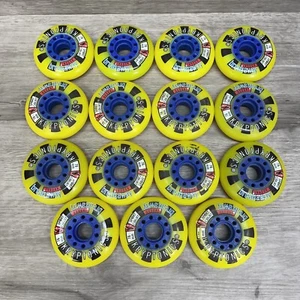 Sport Court Kryptonics Wheels Lot of 15 Wheels 76mm Indoor Breakaway Yellow - Picture 1 of 4