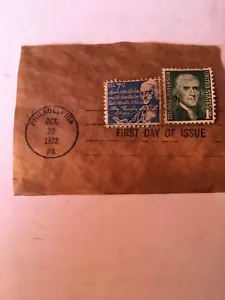 thomas jefferson 1cent stamp and 7 cent stamp lot good shape with pa stamp - Picture 1 of 3