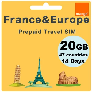 Europe Orange Holiday Prepaid Travel SIM Card 20GB + Ulmtd Calls for 14 Days - Picture 1 of 9