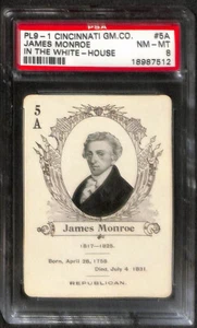 PL9-1 Cincinnati GM, Carte del Presidente della Casa Bianca, #5A James Monroe, PSA 8 come nuovo - Foto 1 di 2