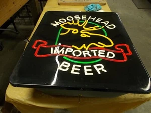 VINTAGE MOOSEHEAD BEER LIGHTED SIGN - - ORIGINAL N-780 - Picture 1 of 3