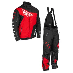 Fly Racing SNX Pro Snowbike Jacket/Bib Combo - Red/Black - Small - Picture 1 of 6