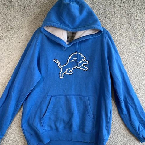 Nike NFL Team Apparel Detroit Lions Blue Hoodie Hooded Sweatshirt SZ XL Football Cover