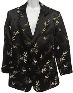 Blazer Vivienne Tam Mujer Negro Jacquard Bordado Bambú Hojas M - Imagen 1 de 12