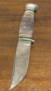 Vintage Ka-Bar 1232 Hunting Knife & Leather Sheath  - Picture 1 of 8