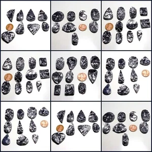 100% Natural SIlver Fire Shungite Silicon Cabochon Healing Power Gemstone - Picture 1 of 6