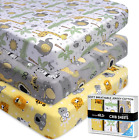GROW WILD Safari Crib Sheets for Boys 3 Pack - Soft Jersey Cotton Fitted Baby |