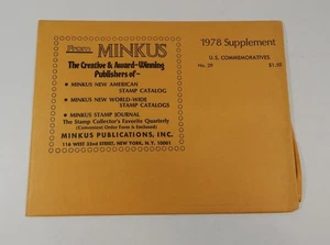 Minkus EE. UU. Conmemorativos No. 29 páginas de álbum de estampillas suplementarias 1978 - Imagen 1 de 2