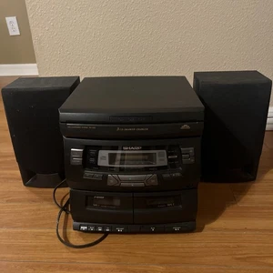 Sharp CD-C401 CD Player & Cassette with Remote Control & Speakers Untested - Picture 1 of 14