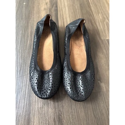 Pisos de ballet Vionic Robyn de cuero negro talla 7,5 clásicos minimalistas Foto 1 de 4