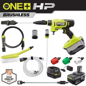 Ryobi HP 18-Volt Brushless Ezclean 600 PSI 0.7 GPM Cordless Electric Power Clean - Picture 1 of 12