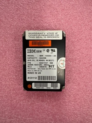 Vintage IBM 344MB 2.5" Hard Drive H2344-A4  for ThinkPad 360 750 755 760 - Image 1 of 2