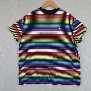 Lazy Oaf T-Shirt Top Womens Small Medium Over The Rainbow Striped Tee Casual - Picture 1 of 8